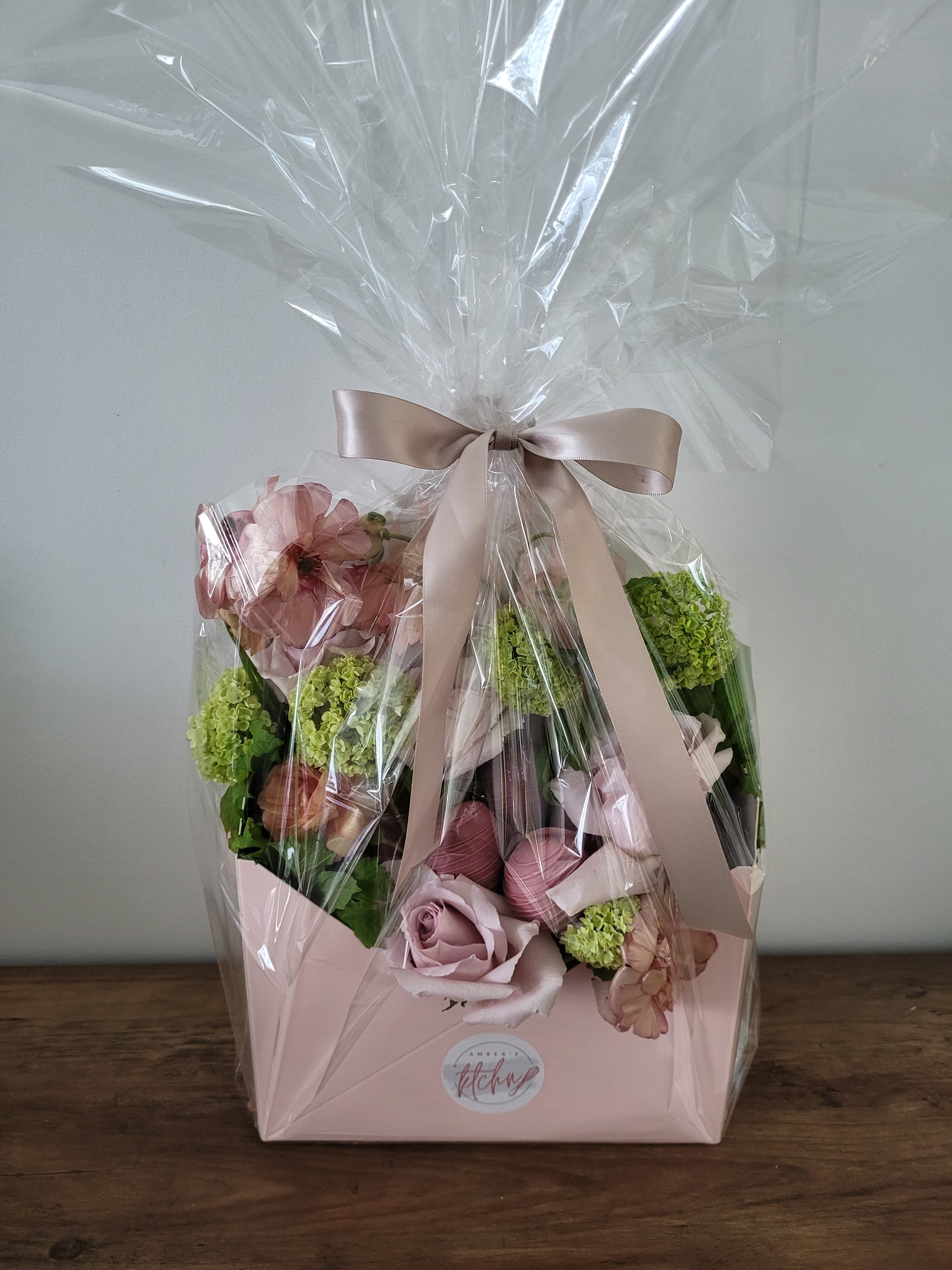 Chocolate Strawberry Floral Arrangement