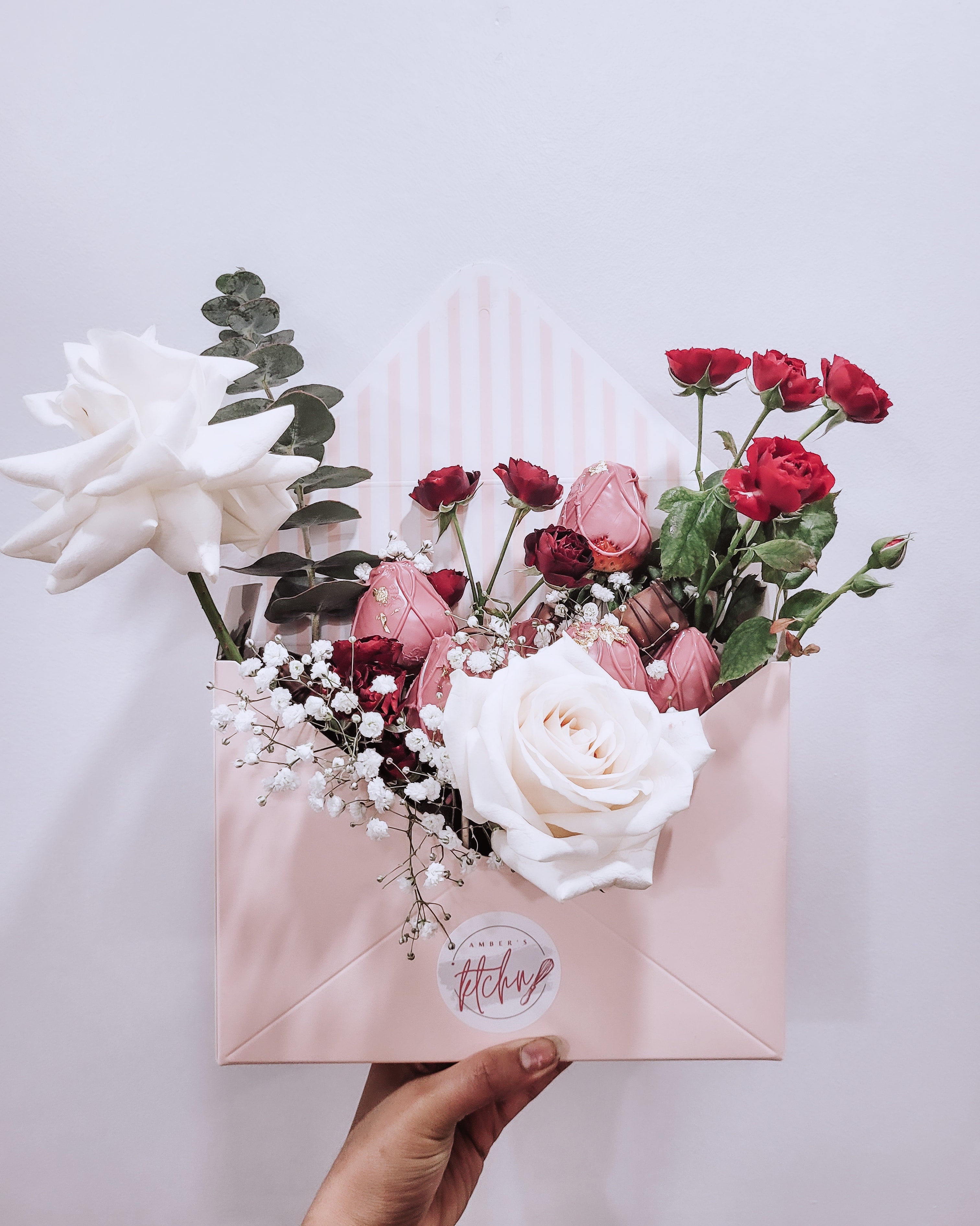 Chocolate Strawberry Floral Arrangement