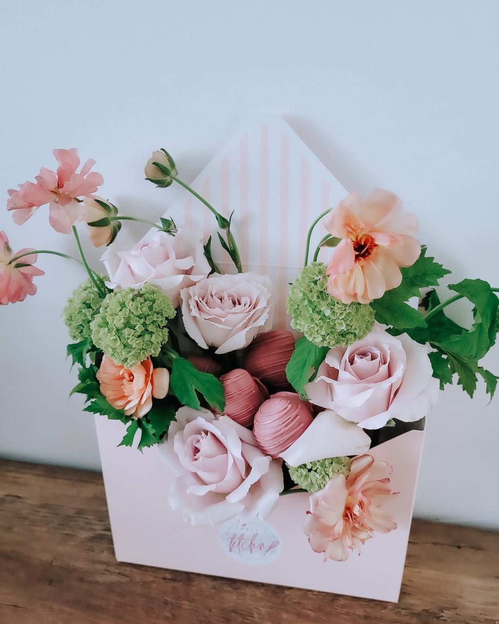 Chocolate Strawberry Floral Arrangement