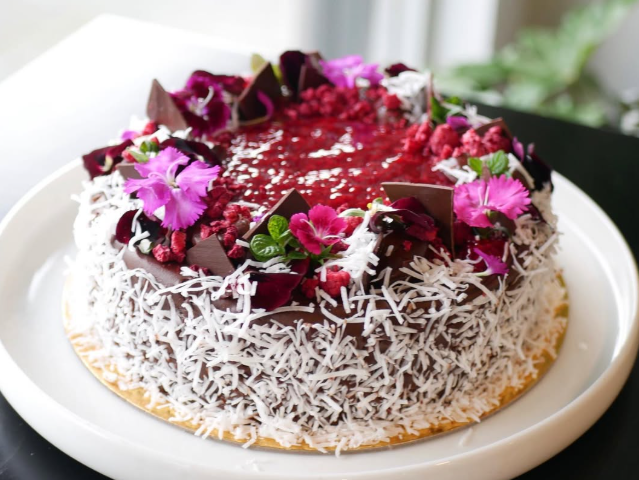 6" Raspberry Rose Lamington Cake